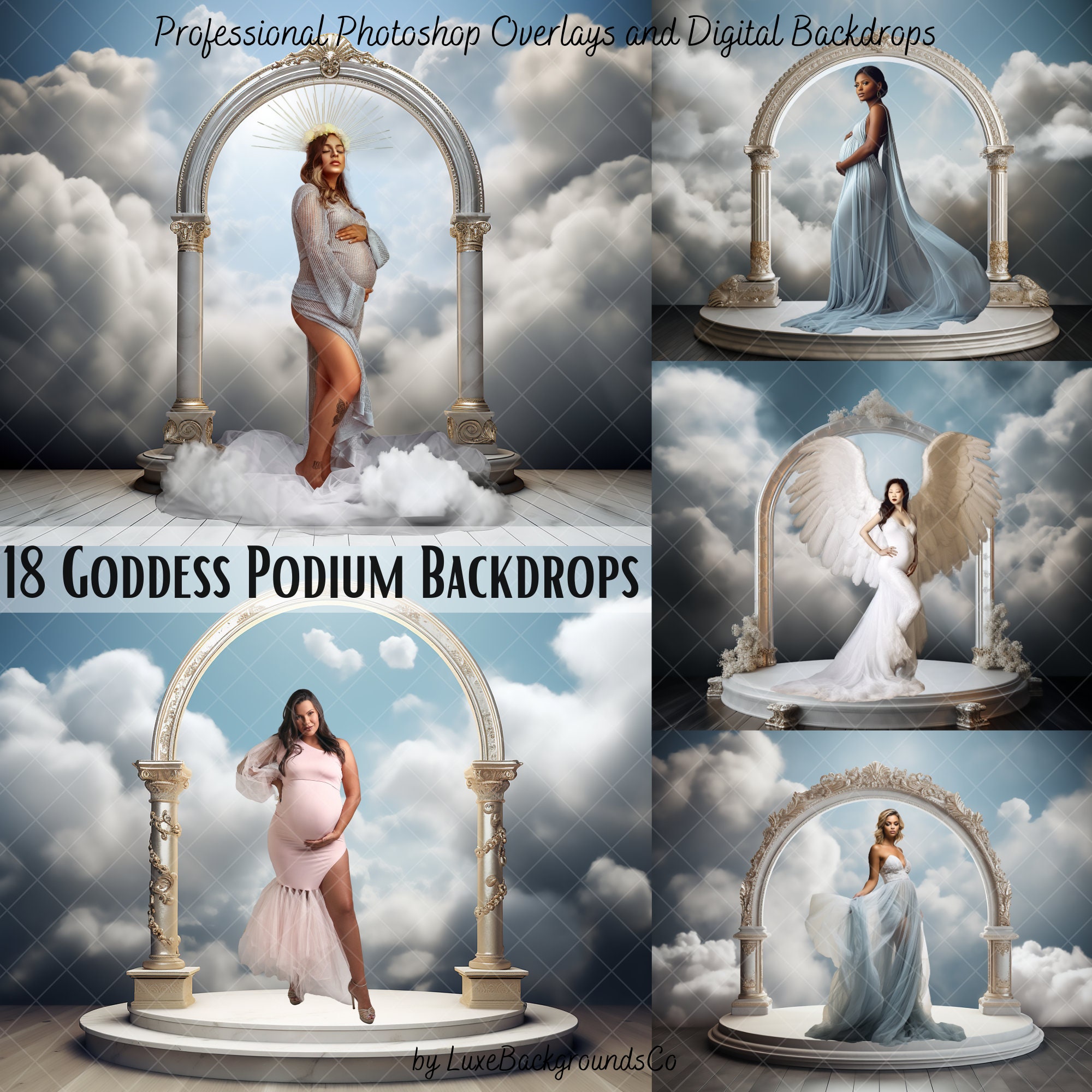 18 Goddess Podium Backdrop, Maternity Podium Background, Maternity Backdrop,Fine Art Textures, Studio Backdrop Overlay, Maternity Photo Prop