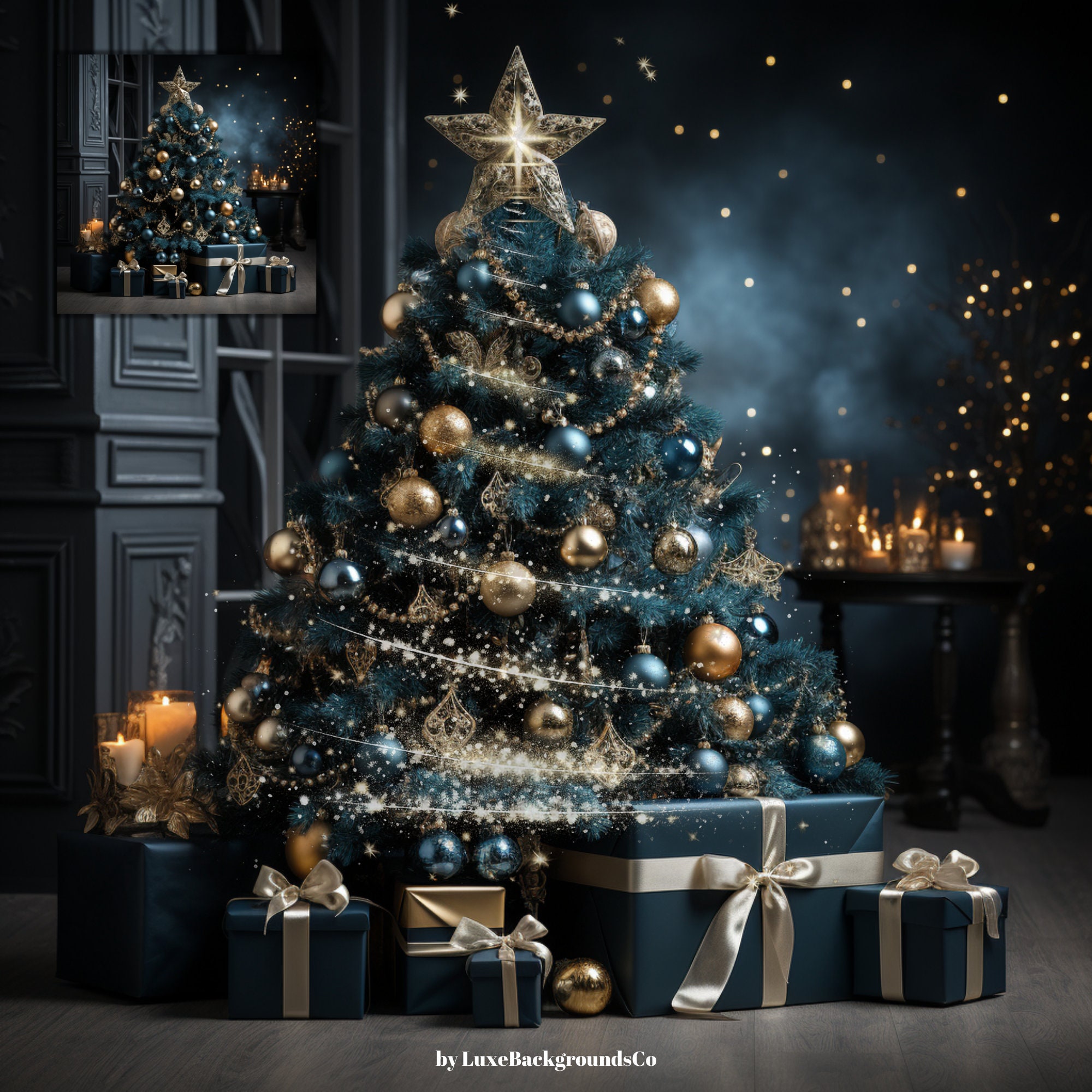 40 Sparkle Christmas Tree Overlays, Merry Christmas Tree Lights