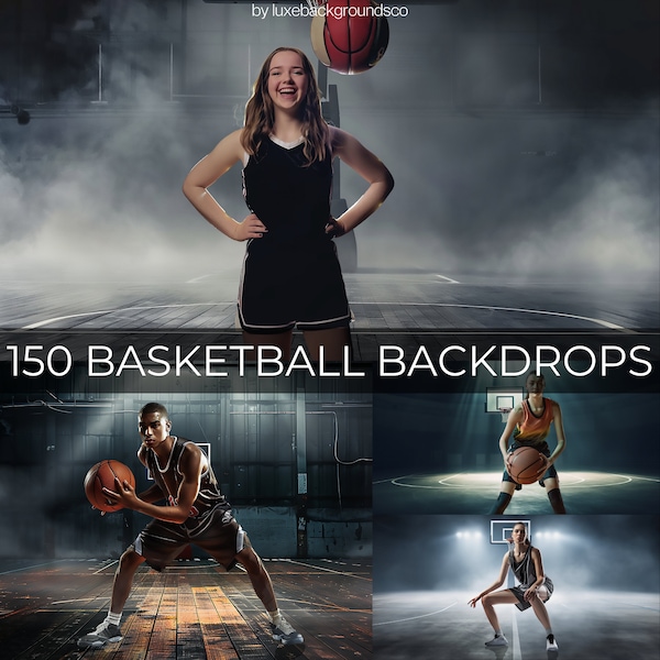 150 Basketball Digital Backdrops, Sport Backdrops, Basketball Professional Background, Photoshop Backdrops and Overlay, High-Resolution