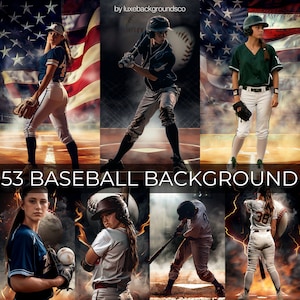 May include: A collage of four images featuring baseball players in various poses against different backgrounds. The backgrounds include an American flag, a baseball field, and a fiery, smoky scene. The players are wearing baseball uniforms and holding bats and gloves.