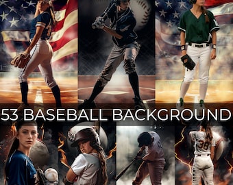 53 Baseball Poster Background, Sport Banner, Baseball Team Banner, Softball Banner, Sport Poster Template, Sport Backdrop,Fire Smoke Overlay