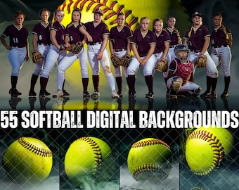 Herdenking softbal: 55 achtergronden met softbalthema voor doe-het-zelfprojecten en ontwerpen, softbalachtergrond, banner senior softbalteam