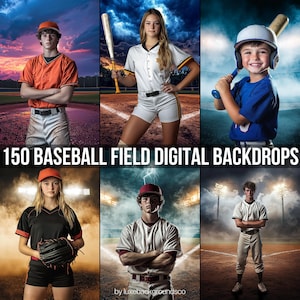 150 Cenários de beisebol, modelo de pôster para estádio de beisebol e softball, presente para noite de formatura, cartão, pôster e banner para memória esportiva