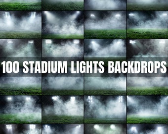 100 BUNDLE Stadium Lights Digital Background, Perfect As Sports Background For Football Poster, Soccer Banner, Team Photos, High Resolution