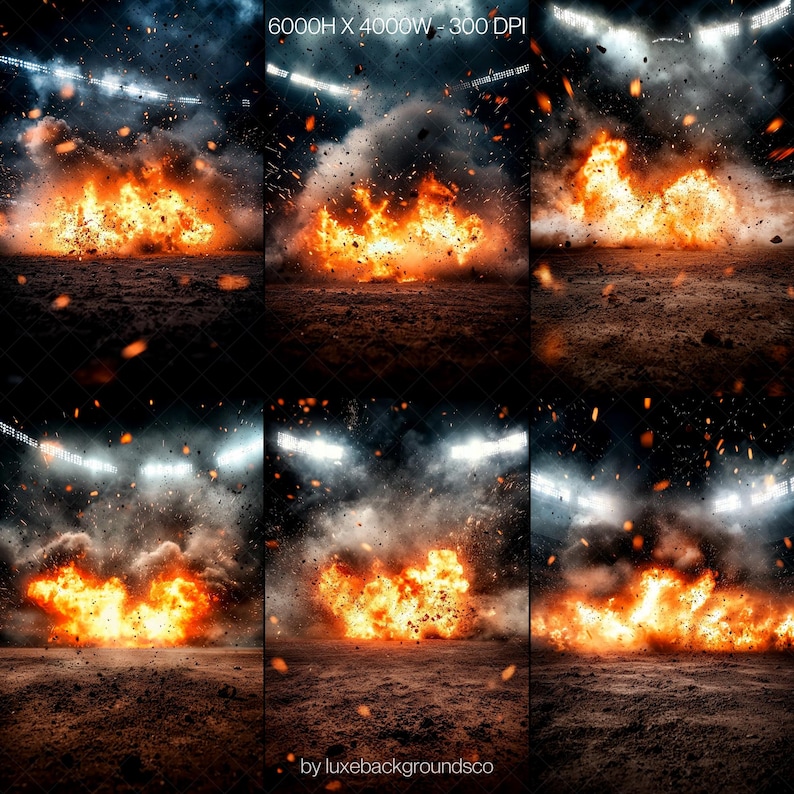 110 Fire Explosion Stadium Backdrop - Baseball & Softball Photography ...