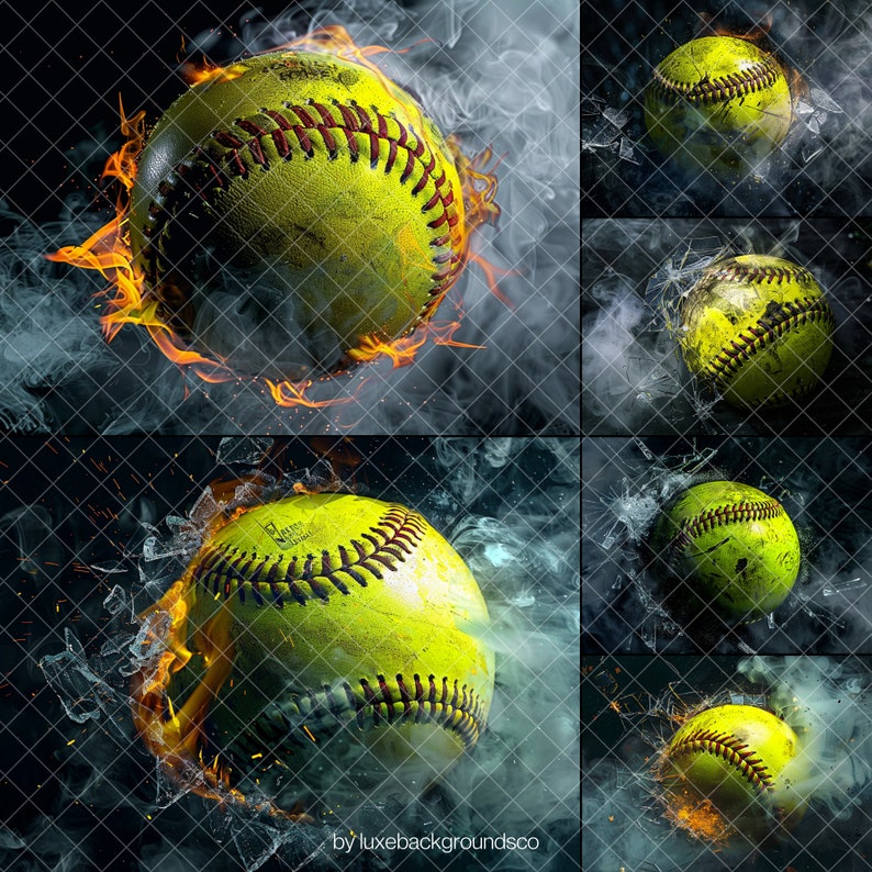 Exploding Softball Vector 200 Broken Glass Softball Backdrops,sport Poster,softball Poster, Fire ...