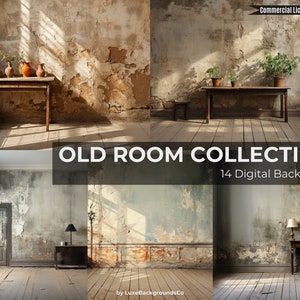 14 Old Room Studio Backdrops,Vintage Backdrop,Maternity Background,Photographic Backdrop,Background for Photoshop, Wedding Backdrop