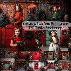 120 Weihnachten Scheunentor Fotografie Kulissen, Urlaub Kulissen, Weihnachtskarte, Banner, Poster, Einladung, Studio Kulissen, Weihnachtsgeschenke