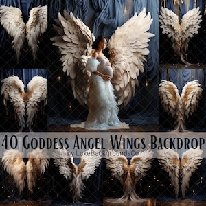 40 Goddes Angel Wing Backdrop, Angel Wings Digital Backgrounds, Maternity Backdrop Overlays, Studio Backdrops, Photoshop Composite