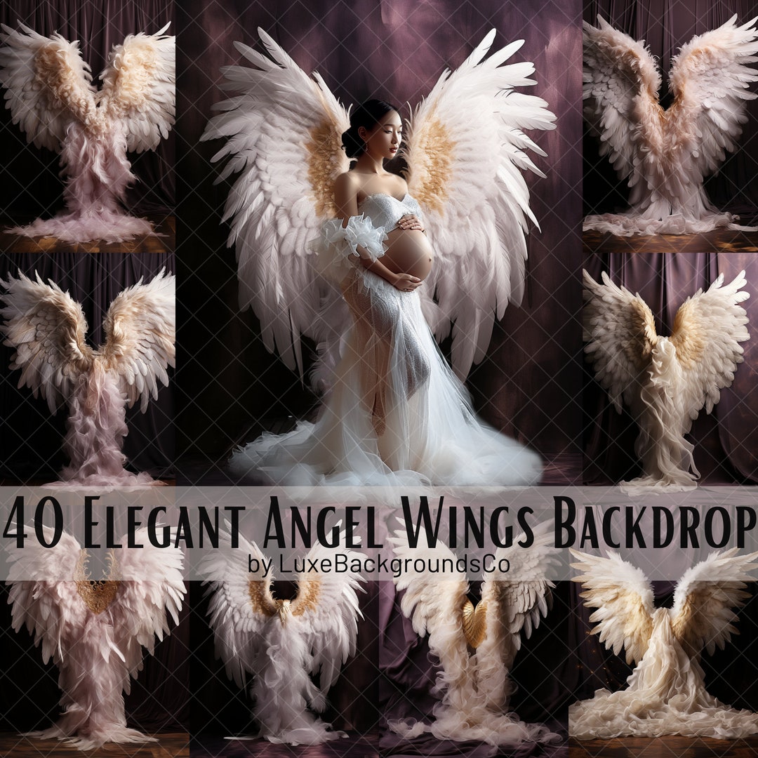 40 Elegant Angel Wing Backdrop, Purple Wing Digital Backdrop, Purple ...