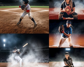 65 Baseball Field Backdrop, Softball Backgrounds, Sport Poster,Baseball Poster, Smoke Background, Sport Stadium, High-Resolution 4K Download