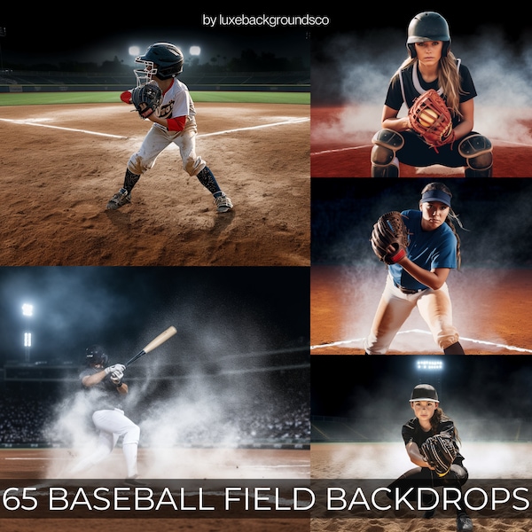 65 Baseball Field Backdrop, Softball Backgrounds, Sport Poster,Baseball Poster, Smoke Background, Sport Stadium, High-Resolution 4K Download