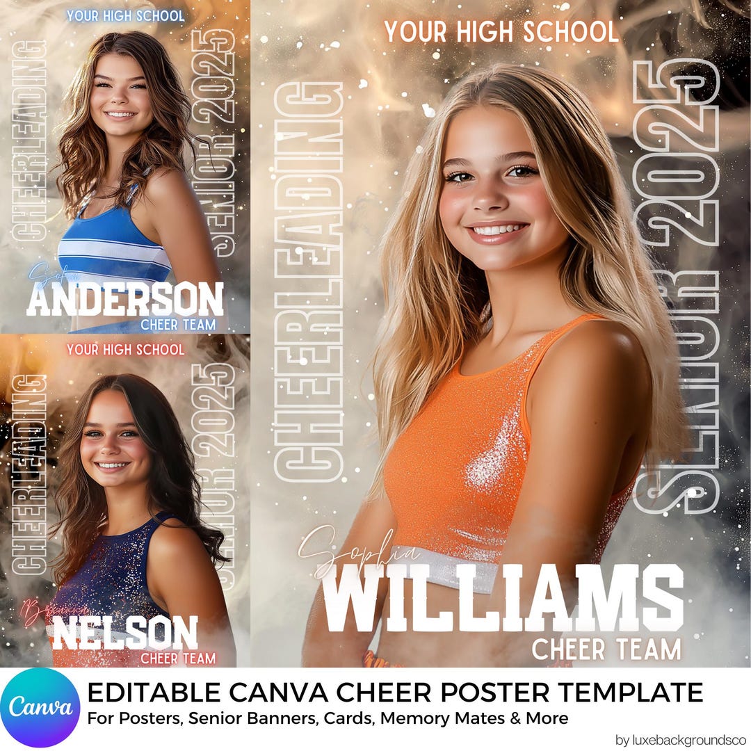 Cheerleader Canva Template,custom Senior Night Sport Poster,editable
