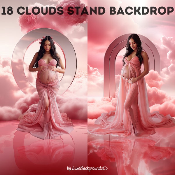 18 Pink Clouds Stand Backdrop, Maternity Backdrop, Studio Backdrop, Fine Art Textures, Wedding Backdrop, Newborn Backdrop, Photo Editing