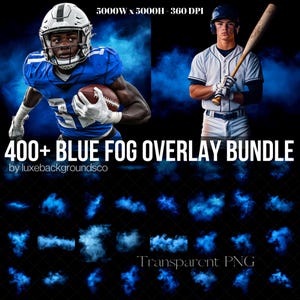 May include: A bundle of over 400 blue fog overlays, perfect for adding a dramatic and atmospheric effect to your photos. The overlays are transparent PNG files, so you can easily layer them over your images. The overlays are 5000 pixels wide and 5000 pixels high, and have a resolution of 360 DPI.