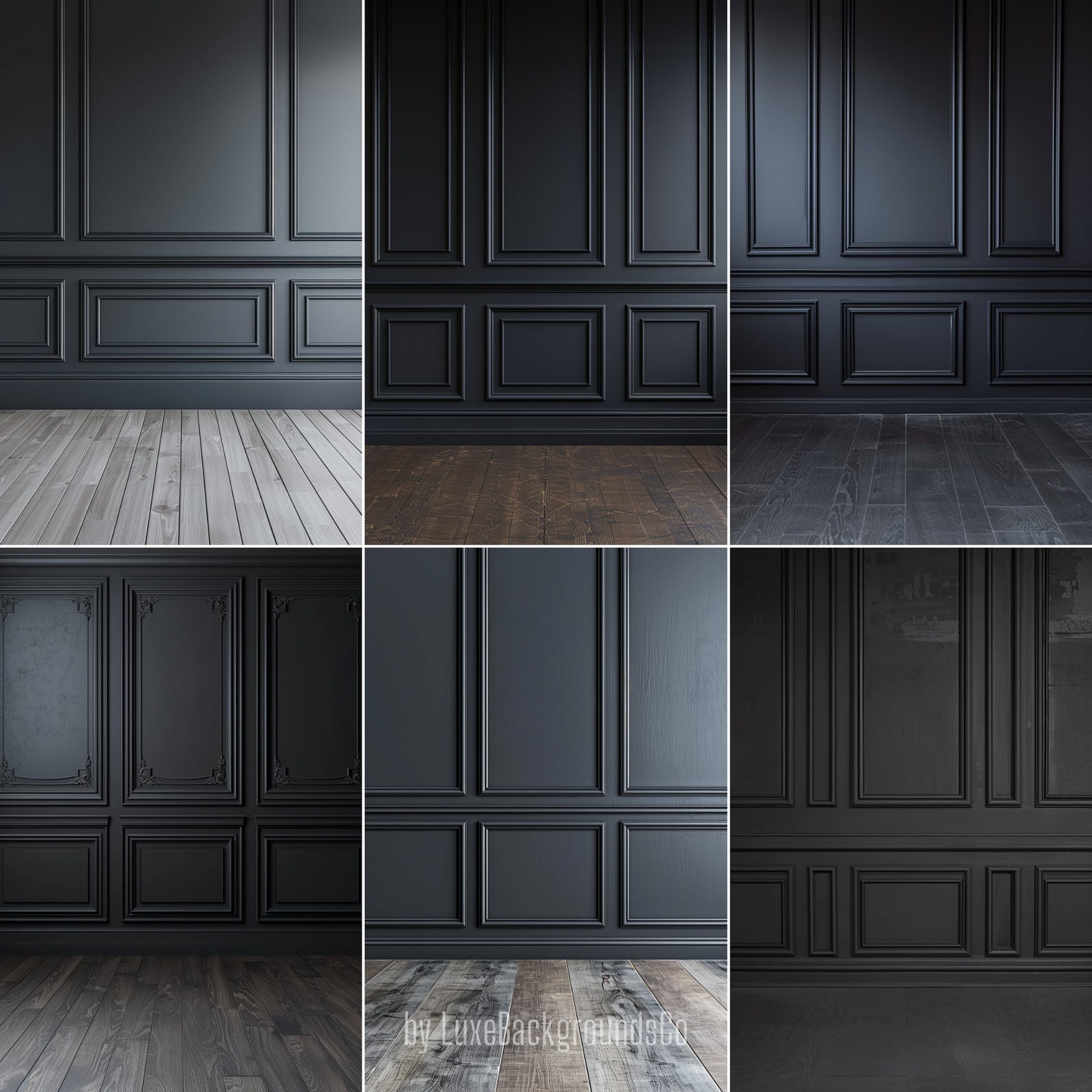Panel Back Backdrop 110 Dark Wood Panel Wall Backdrop, Elegant Dark Room Backdrop, Black ...