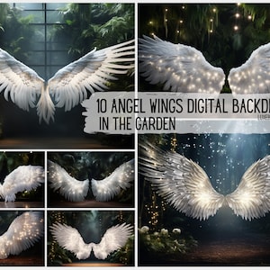 10 Angel Wings Digital Backdrops,Fine Art Textures,Photoshop Overlays,Maternity Background, Maternity Backdrop, Studio Background