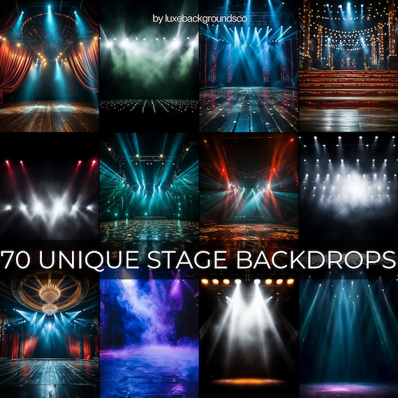 70 Unique Stage Digital Backdrops - Theatre, Ballet, Dance, Sports Photography, Photoshop Templates for Professionals, Photography Tools