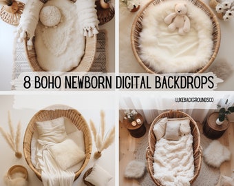 8 White Boho Newborn Backdrop, Studio Background,Boho Newborn Backdrop, Studio Backdrop,Newborn Photography, Photography Prop