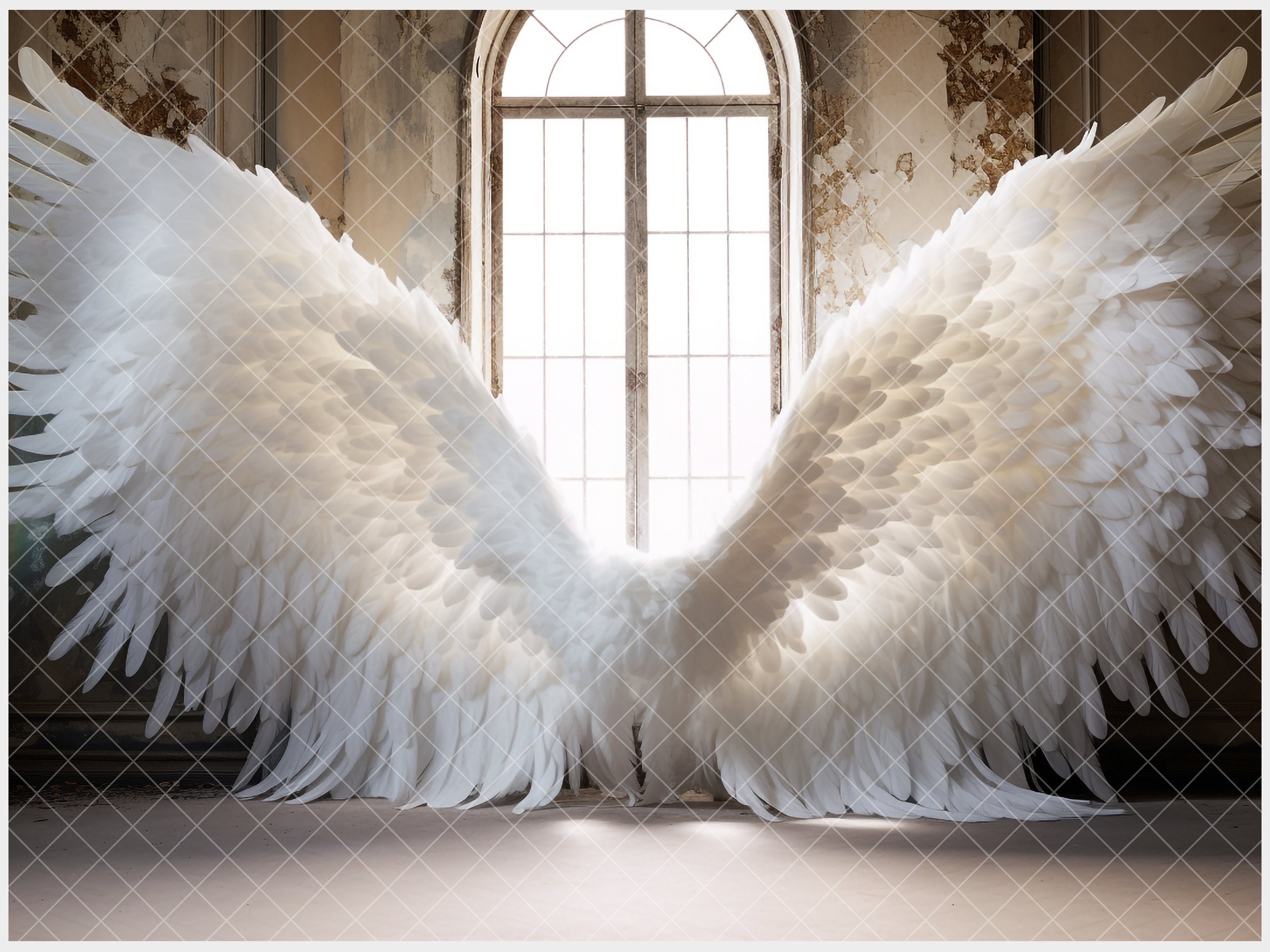 10 White Angel Wings Digital Backdrop, Photoshop Fine Art Textures ...