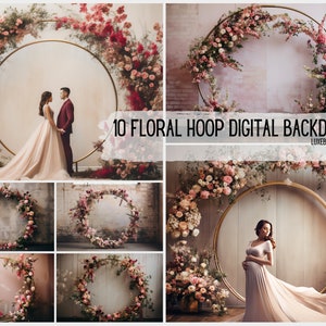 10 Floral Hoop Backdrop, Pregnancy Photoshoot Prop, Maternity Floral Arches Backdrop, Wedding Floral Arches,Photo Background,Maternity Photo