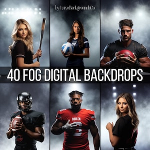 40 Fog Digital Background, Perfect As Sports Background For Basketball, Softball, Football, Tennis Poster, & Soccer Banner, Smoke Background