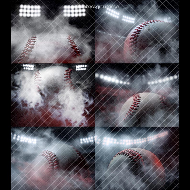 Peut inclure: Image composite de balles de baseball avec des coutures rouges, sur fond de projecteurs de stade et de cl&ocirc;ture grillag&eacute;e. La sc&egrave;ne est envelopp&eacute;e de fum&eacute;e, cr&eacute;ant un th&egrave;me sportif dramatique.