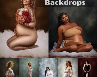 May include: A collection of 60 tulle studio backdrops, featuring a variety of colors and textures. The backdrops are perfect for creating a soft, dreamy look for your photoshoots.  The backdrops are shown with models in various poses, showcasing the versatility of the product.