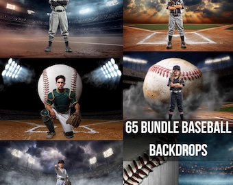 Baseball Photography Backdrop Bundle: Stadium, Field, Gameday Overlays (Digital Download)