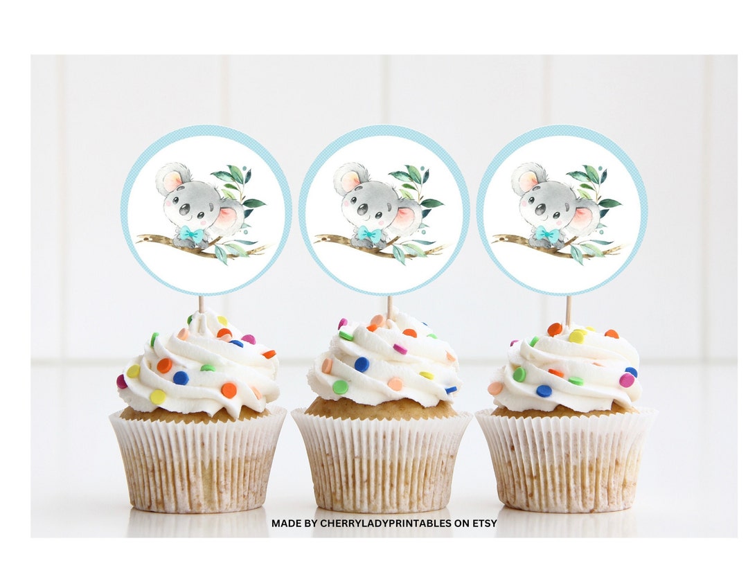 Koala Cupcake Topper Koala Party Cake Topper Koala Party Decorations