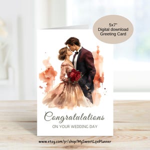Toast aux jeunes mariés : élégante carte de félicitations des jeunes mariés PDF, carte de félicitations, carte de mariage des jeunes mariés RWed33