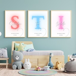 Personalized birth poster with coordinates, minimalist wall decoration, gift idea for birth or baptism