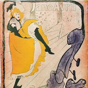 Toulouse Lautrec "Jane April en el jardín de París" | Litografía según | El ÚNICO con CERTIFICADO de Garantía, Documento NOTARIAL y Sello