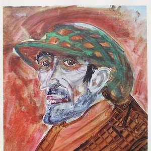 Otto Dix &quot;Malvivente&quot; Lithograph after, vintage print from the 70s - The ONLY one with Certificate of Guarantee, NOTARY Document and Embossed Stamp