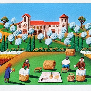 Paolo Proietti &quot;Summer&quot; | Original lithograph cm. 35x100 (inches 13.77&quot; x 39.37&quot;)