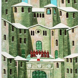 Norberto „Der Chor der Brüder“ | Original-Siebdruck cm. 50 x 60 (Zoll 19,69&quot; x 23,62&quot;)