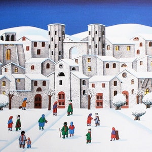 Paolo Proietti &quot;Spello and Assisi&quot; | Original lithograph cm.50X70 (inches 19.68&quot; x 27.55&quot;)
