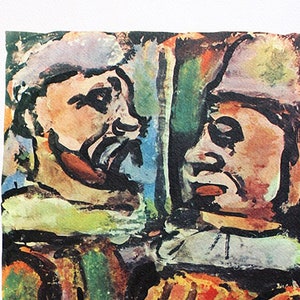 Georges Rouault "Circus Figures" | Lithograph after | vintage print | With CERTIFICATE of Guarantee, NOTARY Document and Stamp