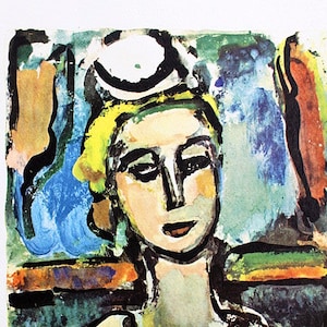Georges Rouault &quot;La Roussalka&quot; | Lithograph after | vintage print | With CERTIFICATE of Guarantee, NOTARY Document and Stamp