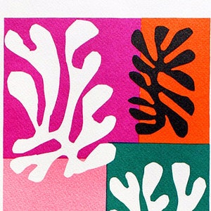Henri Matisse "Flores de nieve" | Litografía después | impresión vintage de los años 70 ? Con CERTIFICADO de Garantía, Documento de NOTARIO y Sello