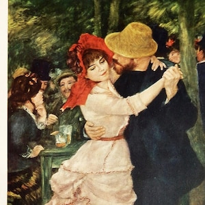 Pierre-Auguste Renoir „Tanz in Bougival“ | Nach der Lithographie | Vintage-Druck | Der EINZIGE mit Garantiezertifikat, Notardokument und Stempel