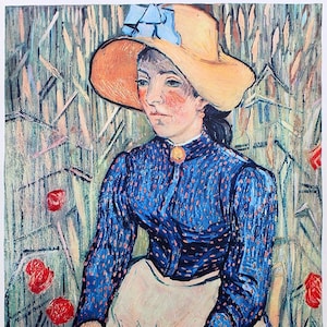 Vincent Van Gogh "Retrato de una mujer joven" | Litografía según| El ÚNICO con CERTIFICADO de Garantía, Documento NOTARIO y Sello