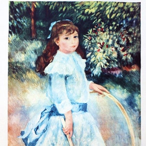 Pierre-Auguste Renoir "La muchacha del aro" | Litografía después | El ÚNICO con CERTIFICADO de Garantía de Documento, NOTARIO y Sello