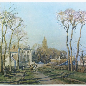 Camille Pissarro "La entrada al pueblo de Voisins" | Litografía después | El ÚNICO con CERTIFICADO de Garantía, Documento de NOTARIO y Sello
