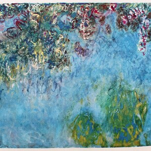 Claude Monet "Glicinias" | Litografía después | impresión vintage de los años 60 | El ÚNICO con CERTIFICADO de Garantía, Documento de NOTARIO y Sello