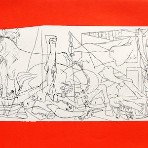 Pablo Picasso „Studie für Guernica“ | Lithografie nach | Vintage-Druck | Das EINZIGE mit Garantiezertifikat, notariellem Dokument und Stempel