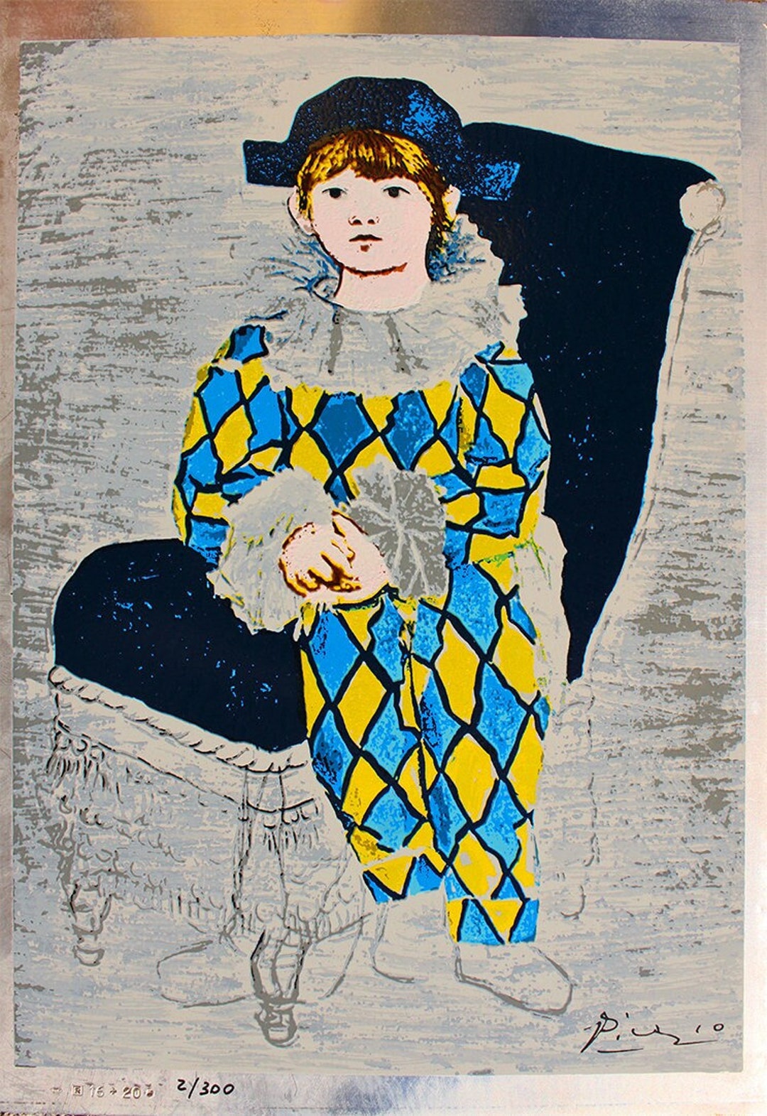 Pablo Picasso paul Dressed as a Clown Silkscreen on Silver Plate Cm 16x23 With CERTIFICATE of Guarantee, NOTARY Document - Etsy Pablo Picasso paul Dressed as a Clown Silkscreen on Silver Plate Cm 16x23 With CERTIFICATE of Guarantee, NOTARY Document - Etsy