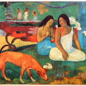 Paul Gauguin "Área" | Litografía después | impresión vintage de los años 60 | El ÚNICO con CERTIFICADO de Garantía, Documento de NOTARIO y Sello