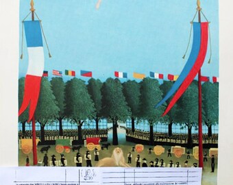 アンリ・ルソー「自由」｜リトグラフ版画｜1960年代のヴィンテージ
