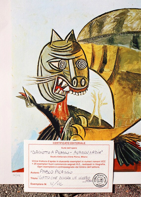 ピカソ鳥のリトグラフ